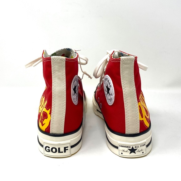 Converse Chuck 70 Golf Red Orange Canvas Shoes Skate Women Custom A04325C-WBRBW - Picture 7 of 11